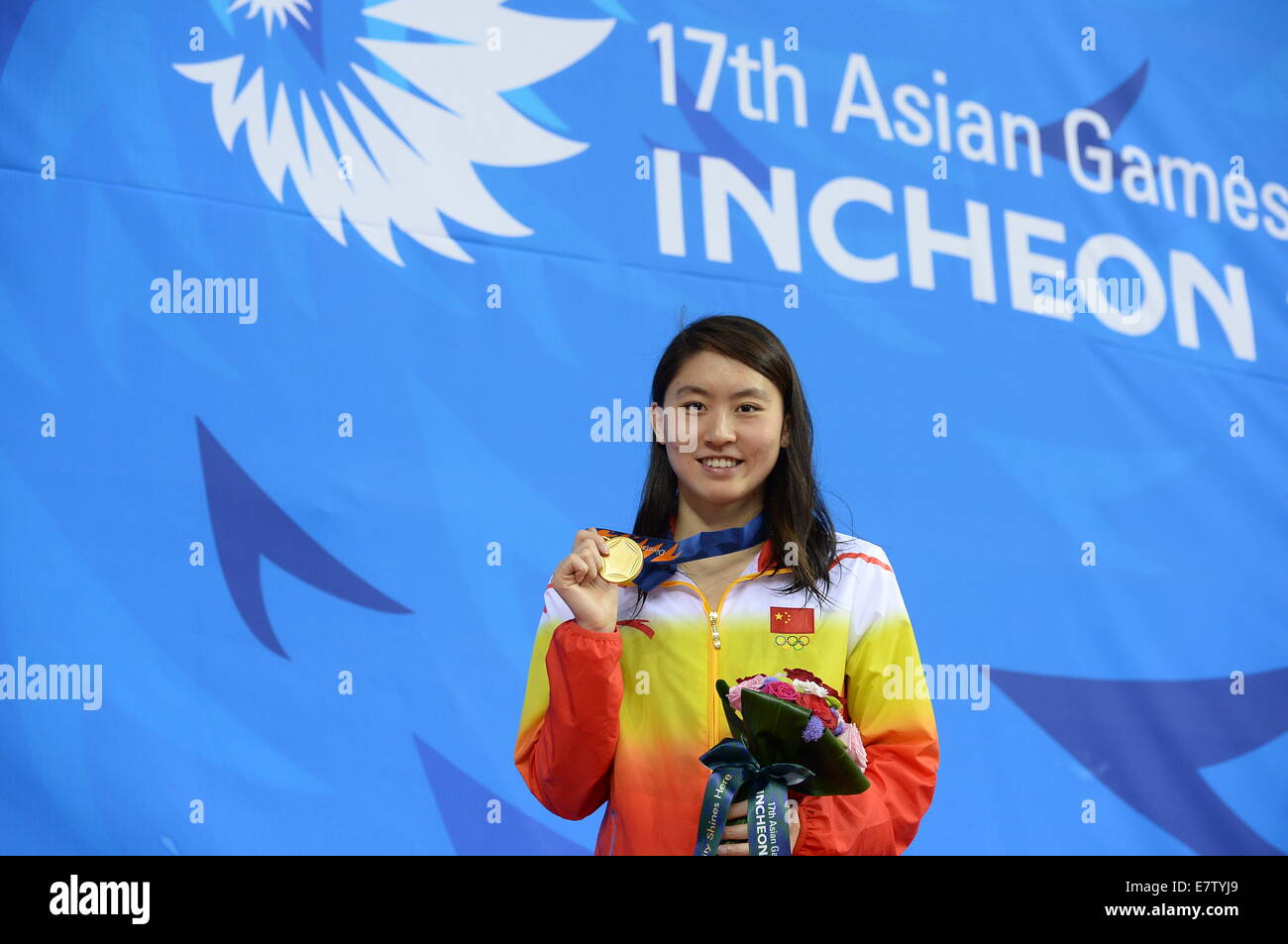 Incheon, South Korea. 24th Sep, 2014. Jiao Liuyang of China poses