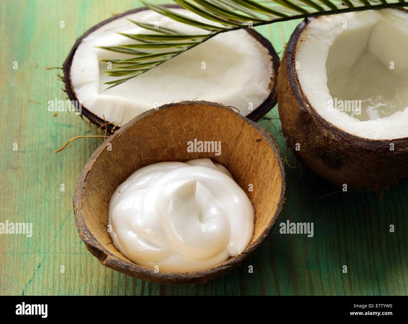 moisturizer natural coconut cream for face and body Stock Photo