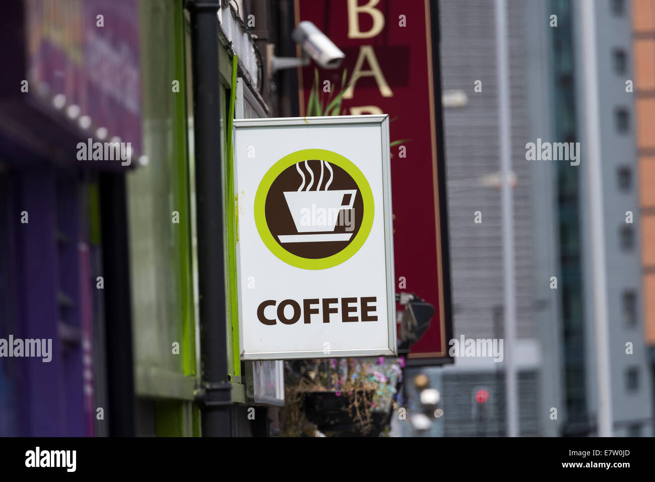 Coffee shop sign Sheffield England Stock Photo Alamy