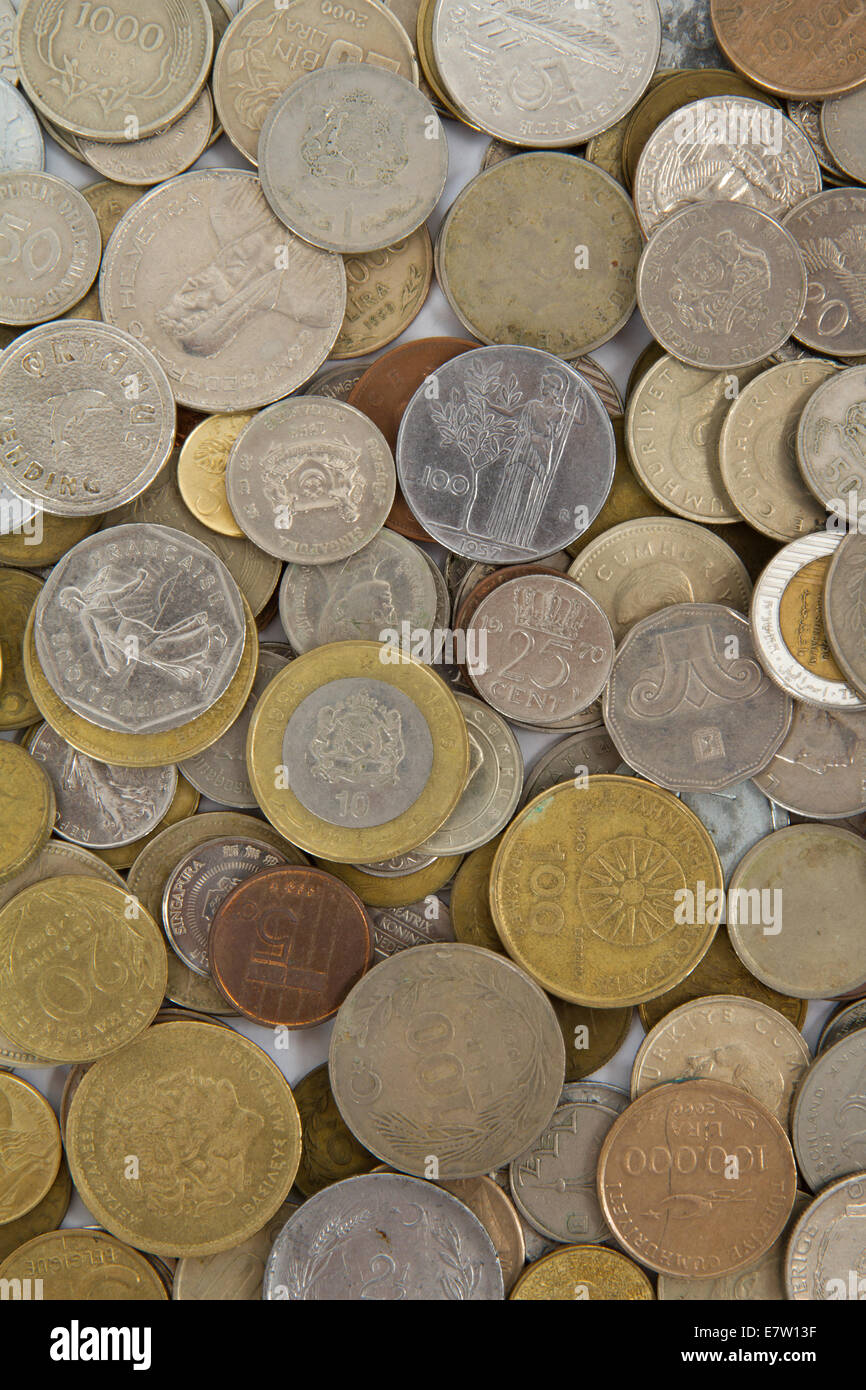 Various coins around the world Stock Photo - Alamy
