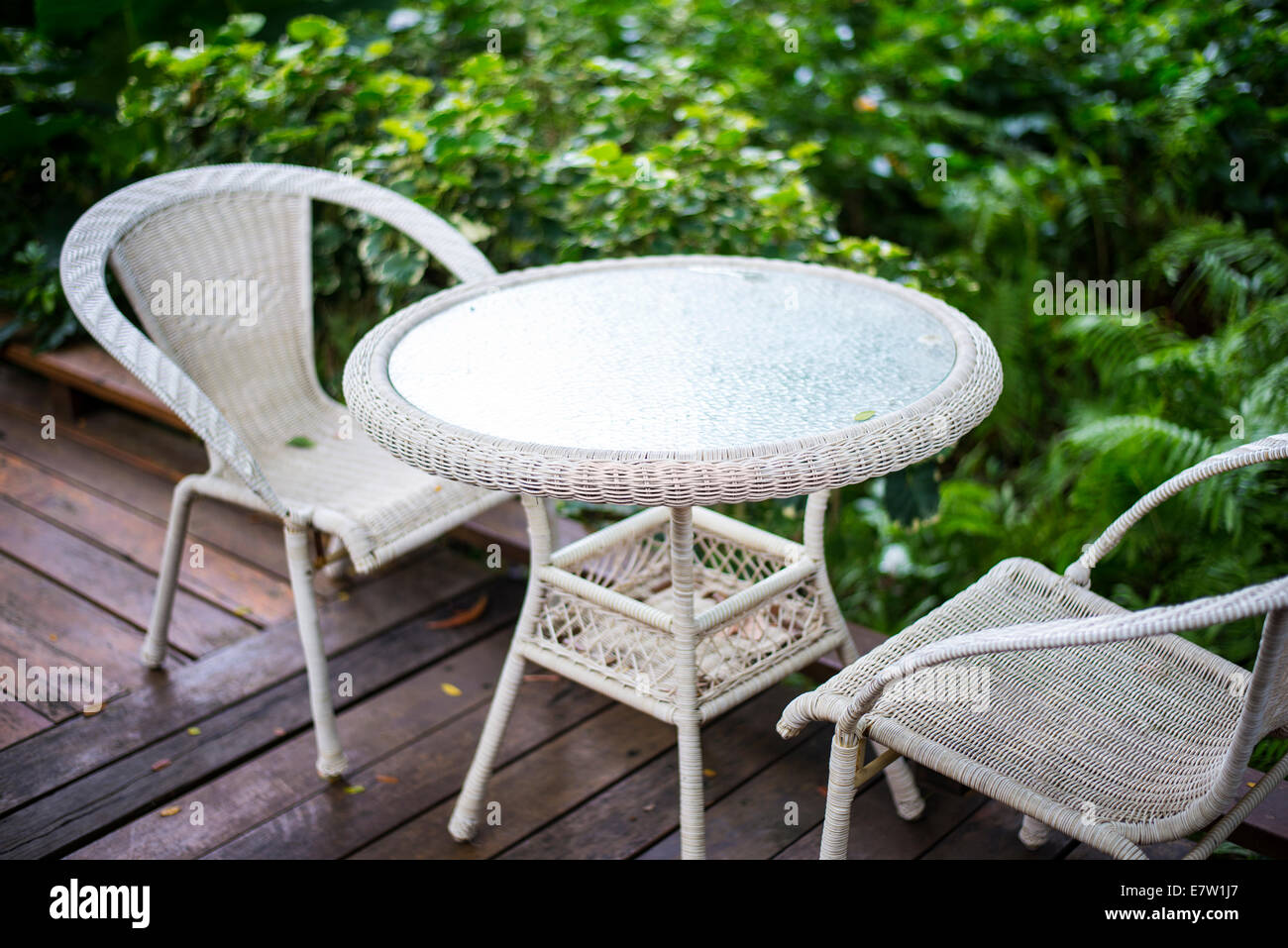 Patio table and chairs Stock Photo