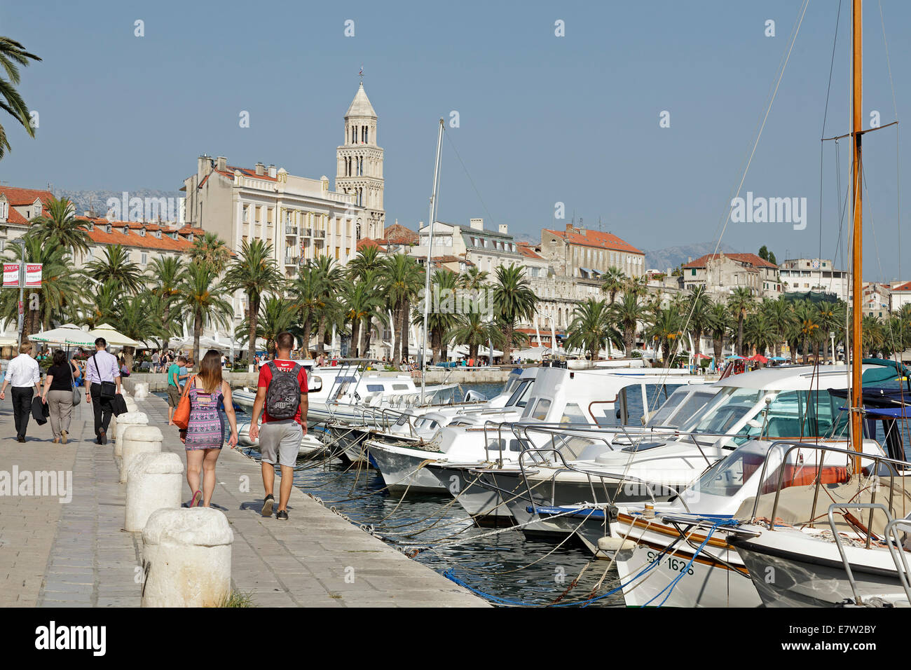 seafront and marina, Split, Dalmatia, Croatia Stock Photo