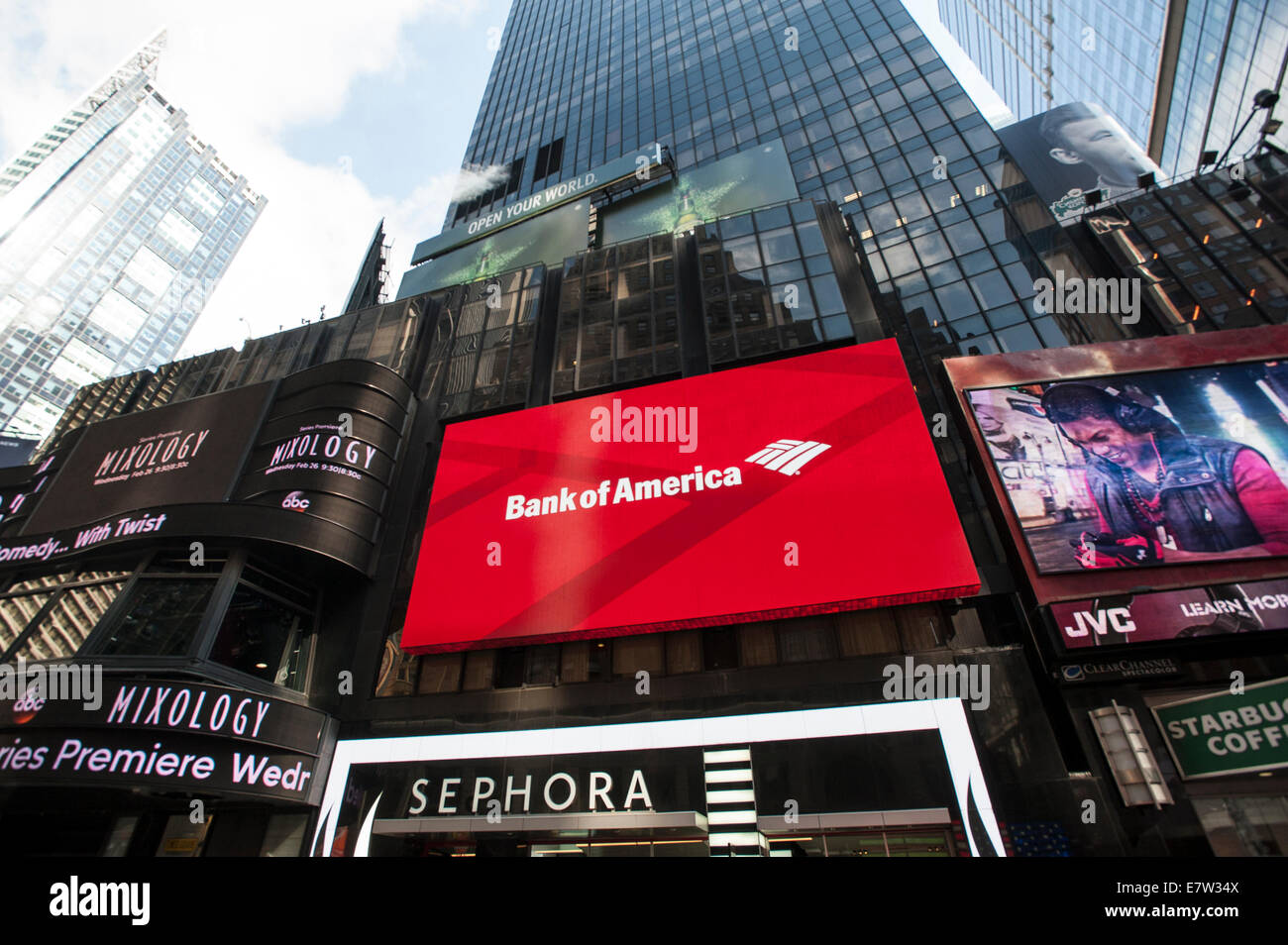 Bank of America Billboard. Times Square. NYC. Stock Photo