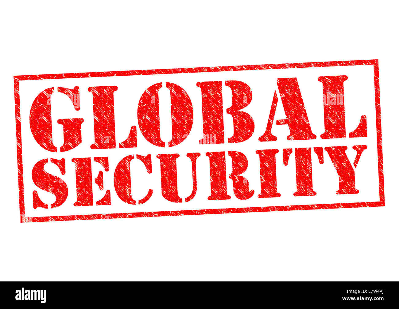 GLOBAL SECURITY red Rubber Stamp over a white background. Stock Photo