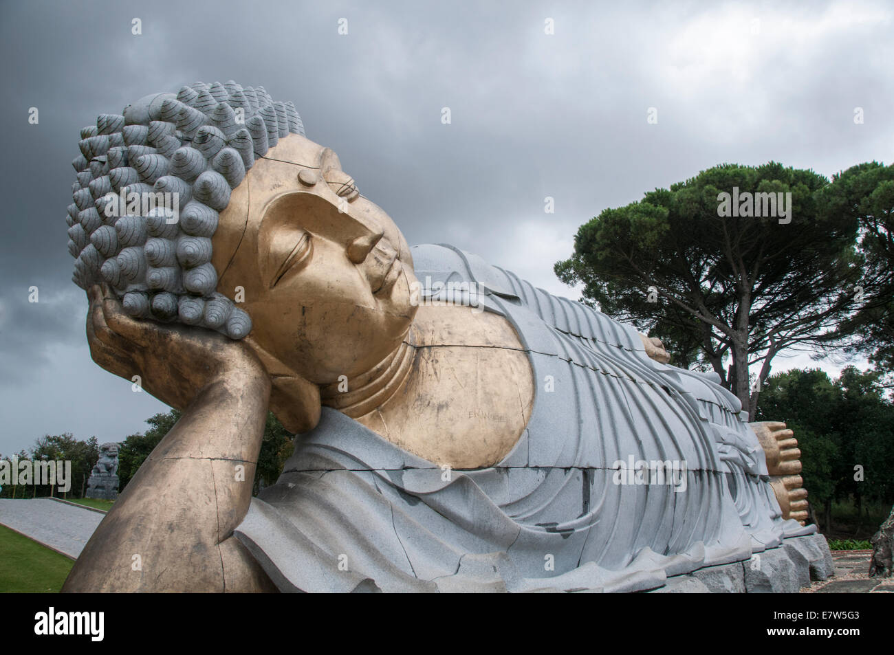 Statue, Buddha Eden, Carvalhal, Portugal. Stock Photo