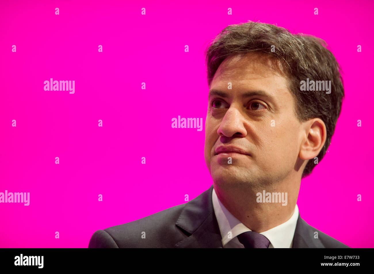 MANCHESTER, UK. 24th September, 2014. Labour Leader Ed Miliband during day four of the Labour Party's Annual Conference taking place at Manchester Central Convention Complex Credit:  Russell Hart/Alamy Live News. Stock Photo