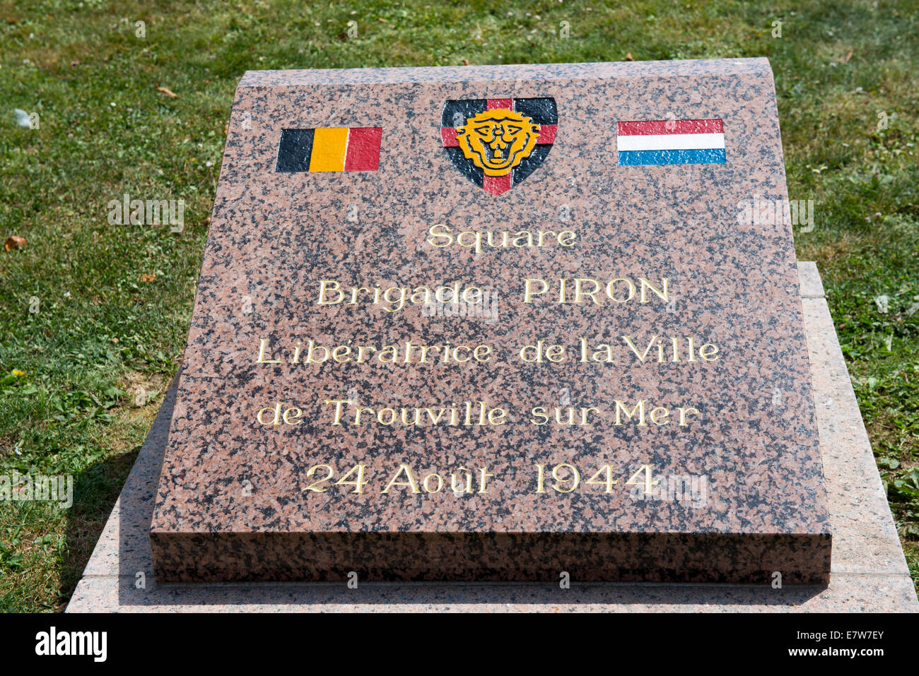 War Memorial plaque in Trouville Sur Mer, Normandy France EU Stock Photo