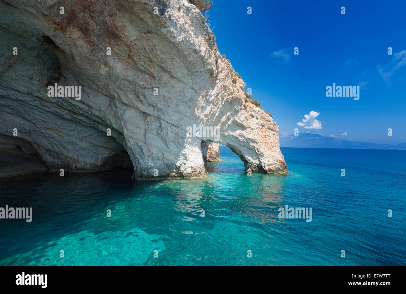 Blue caves in Zakynthos island, Greece Stock Photo