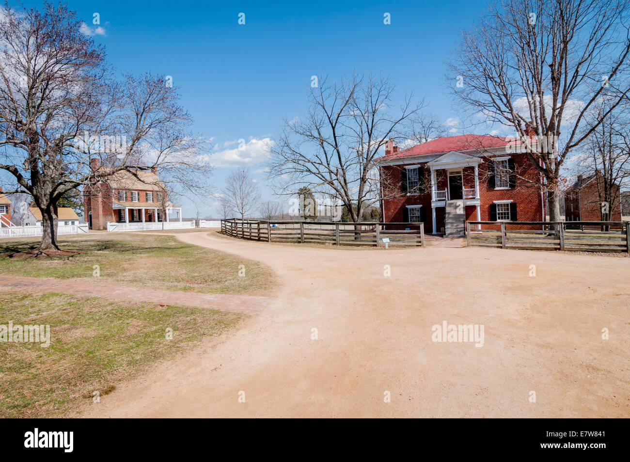 View of Appomattox Courthouse with Clover Hill Tavern to the left, in