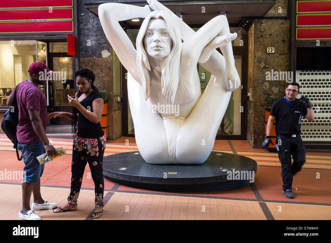 British artist Marc Quinn´s 'Myth Sphinx - Kate Moss-' at Folketeaterpassasjen, Oslo, Norway Stock Photo