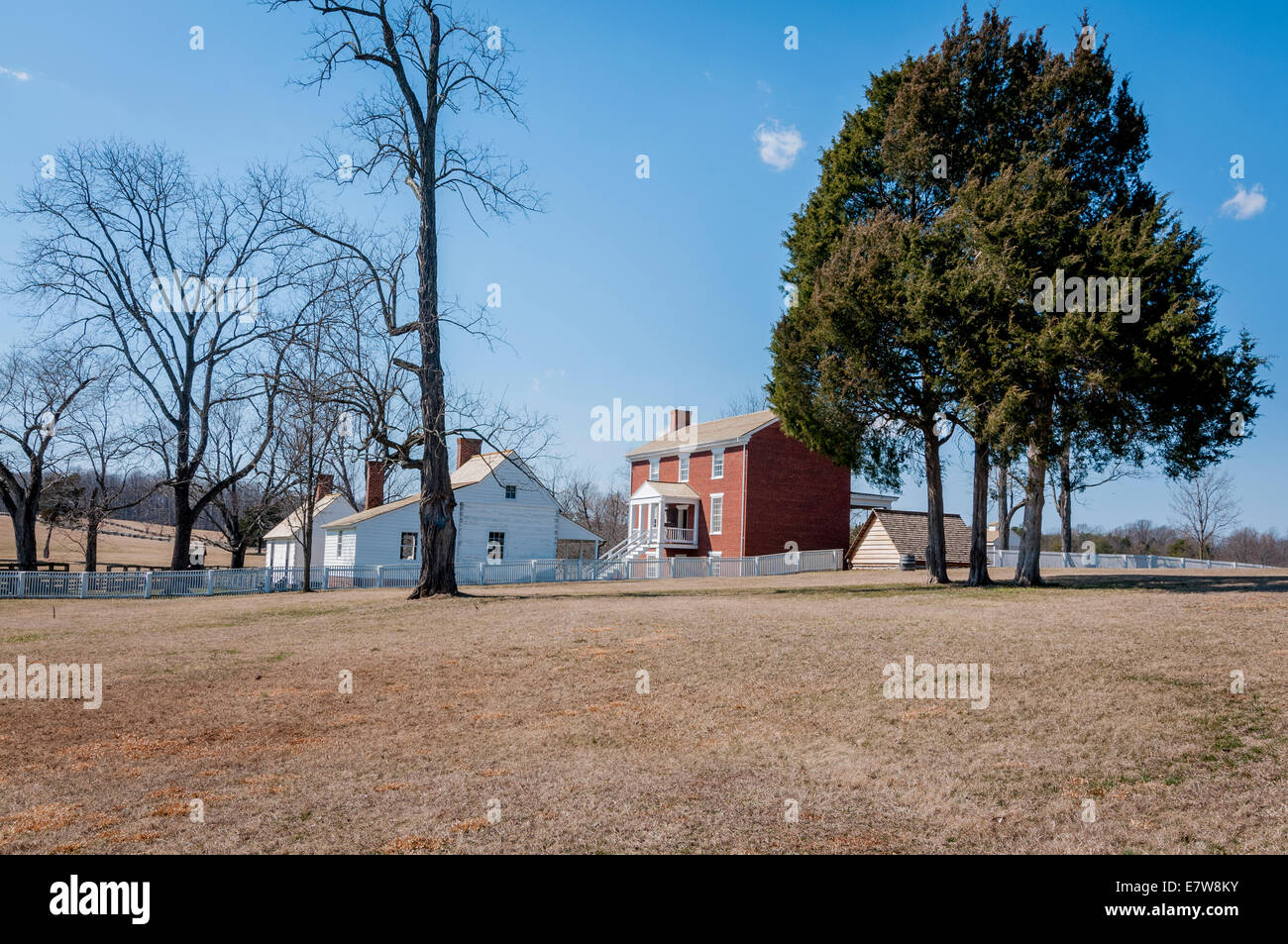 Vew of the McLean House and outbuildings in Appomattox Courthouse
