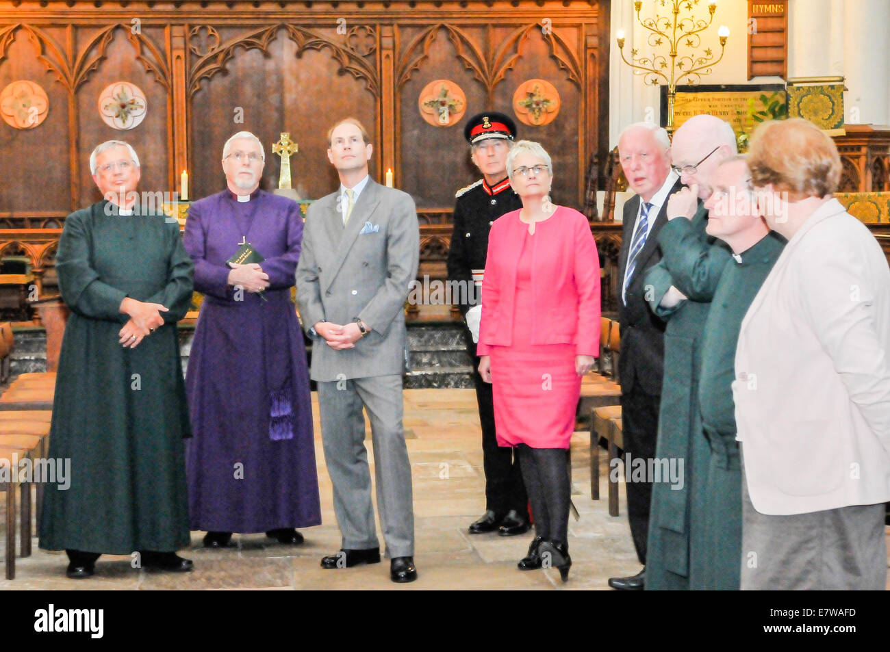 Downpatrick, Northern Ireland. 23/09/2014 - Prince Edward visits Down Cathedral Stock Photo