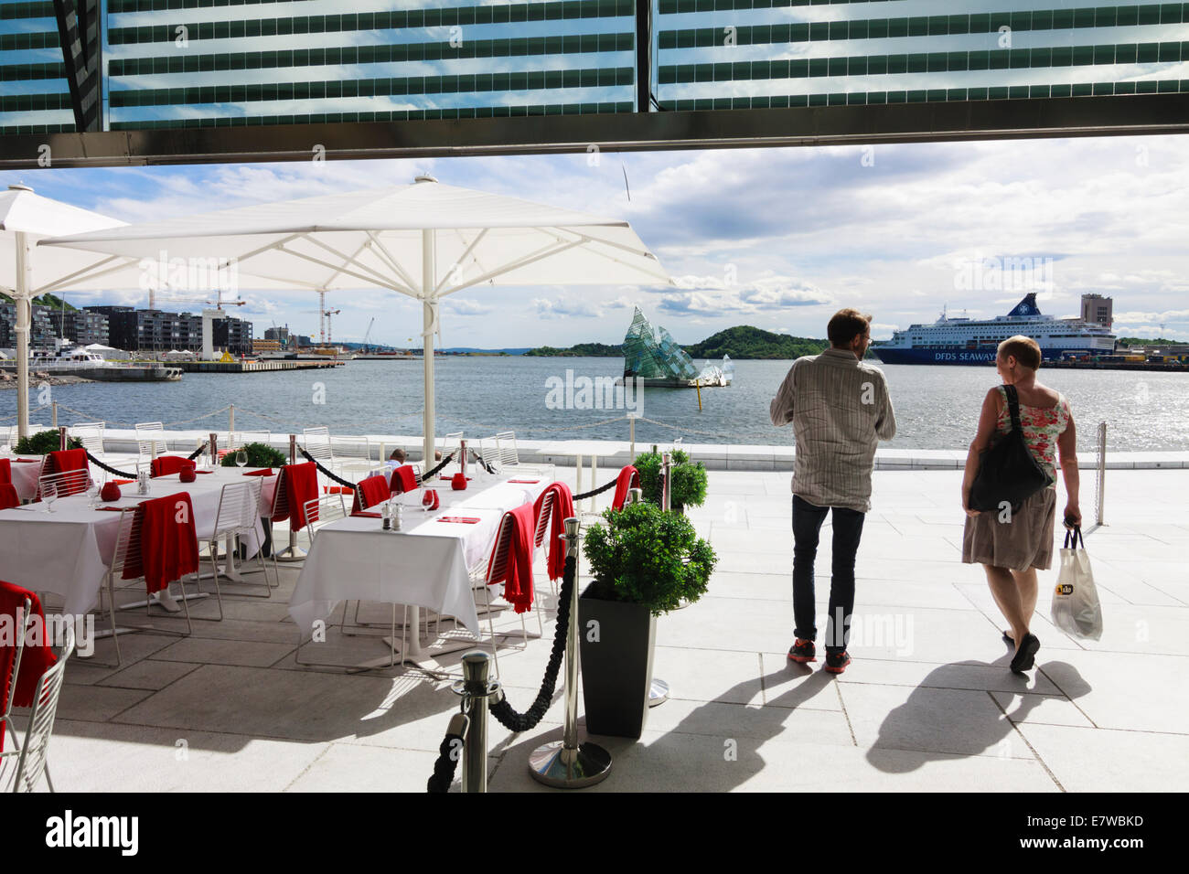 Restaurant at the Opera Hall, Oslo, Norway Stock Photo