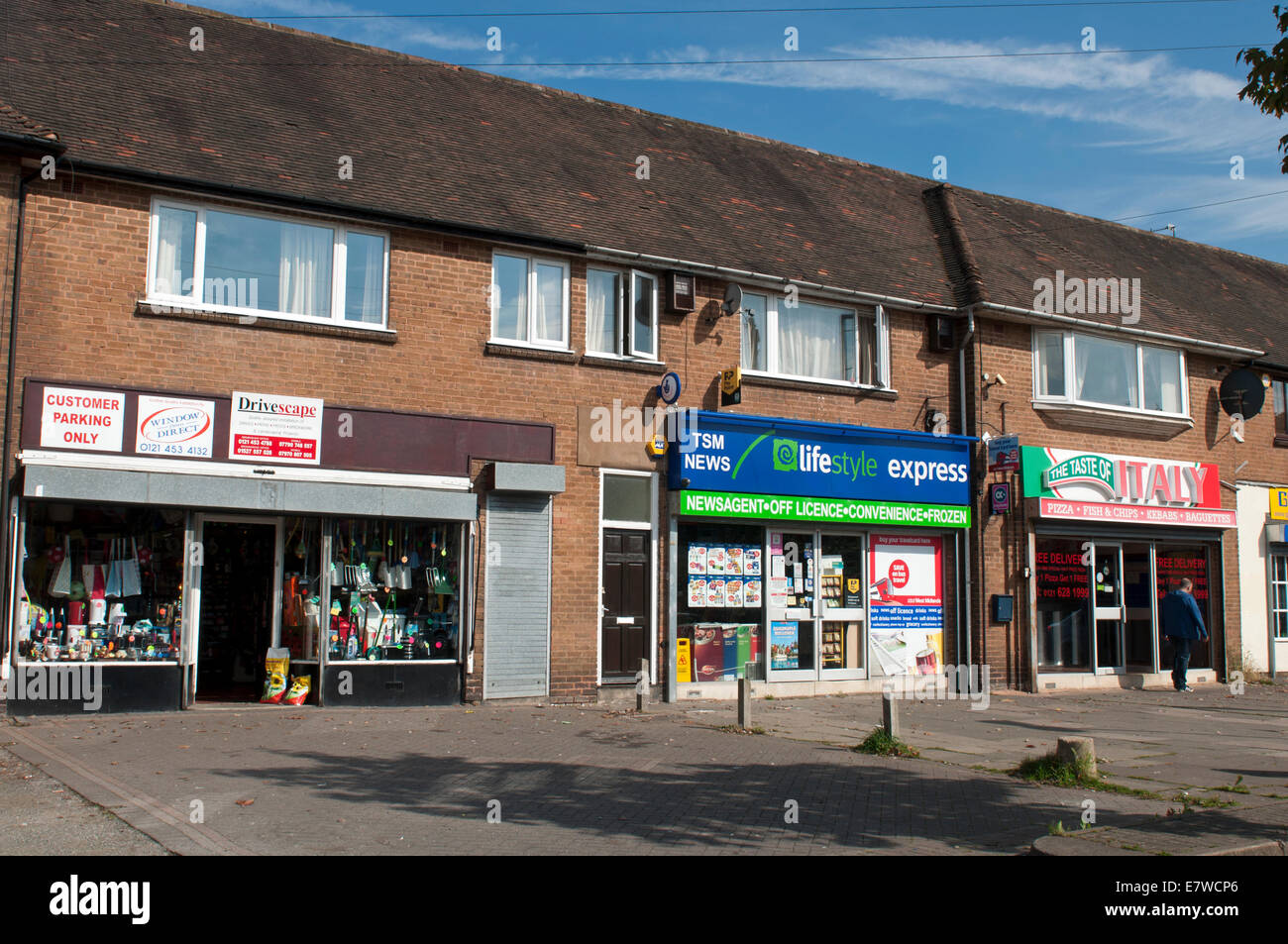 Shops in Edgewood Road, Rednal, Birmingham, West Midlands, England, UK
