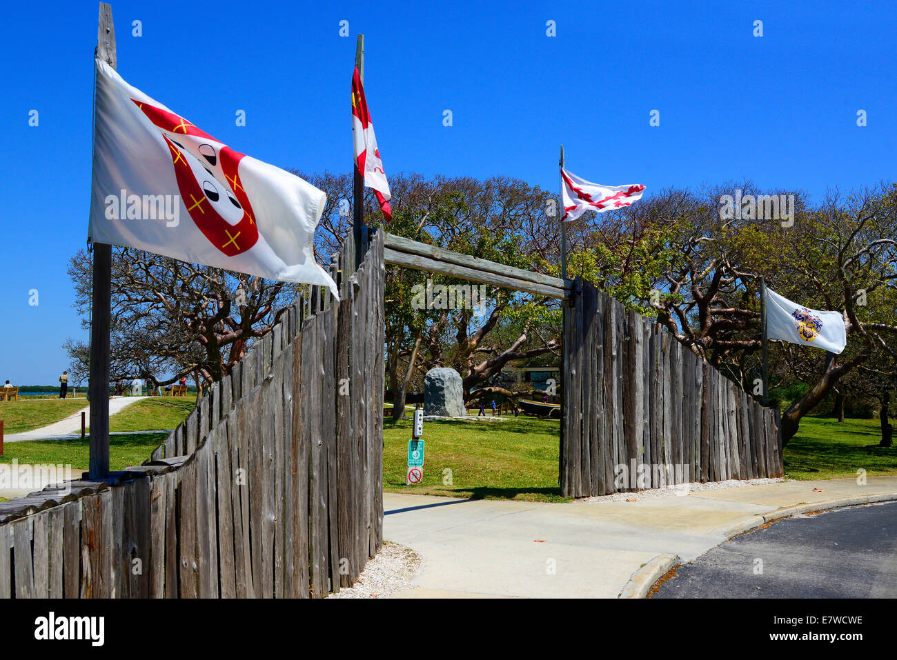 De Soto National Memorial, 5 miles west of Bradenton, Florida, commemorates the 1539 landing of Hernando de Soto and the first e Stock Photo