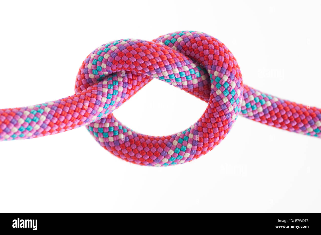 Simple knot on mountaineers rope Stock Photo Alamy