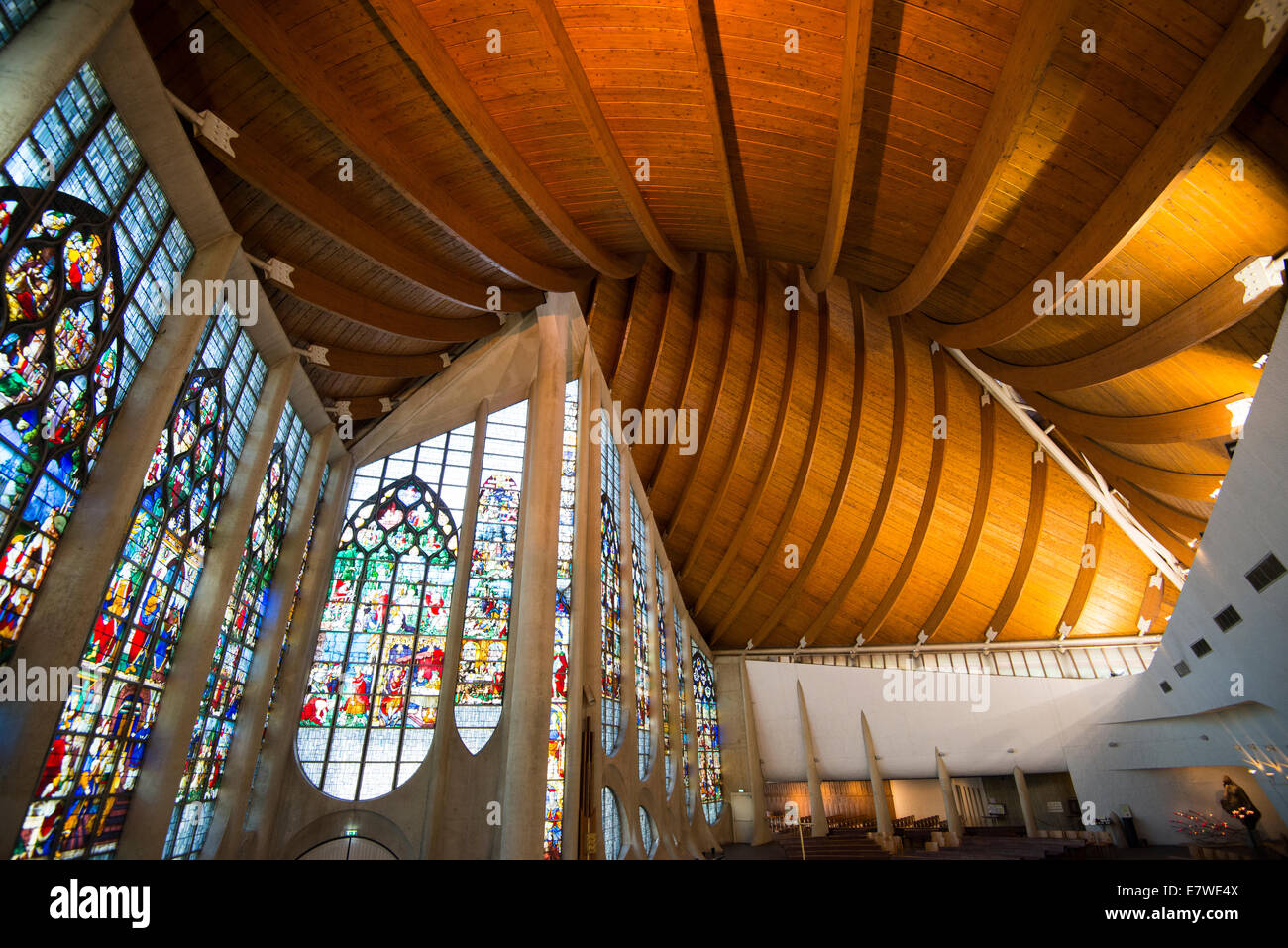 Inside the Church of St Joan of Arc, Rouen Normandy France EU Stock Photo