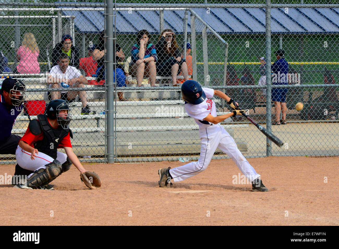 Little league baseball player age 13 Stock Photo Alamy