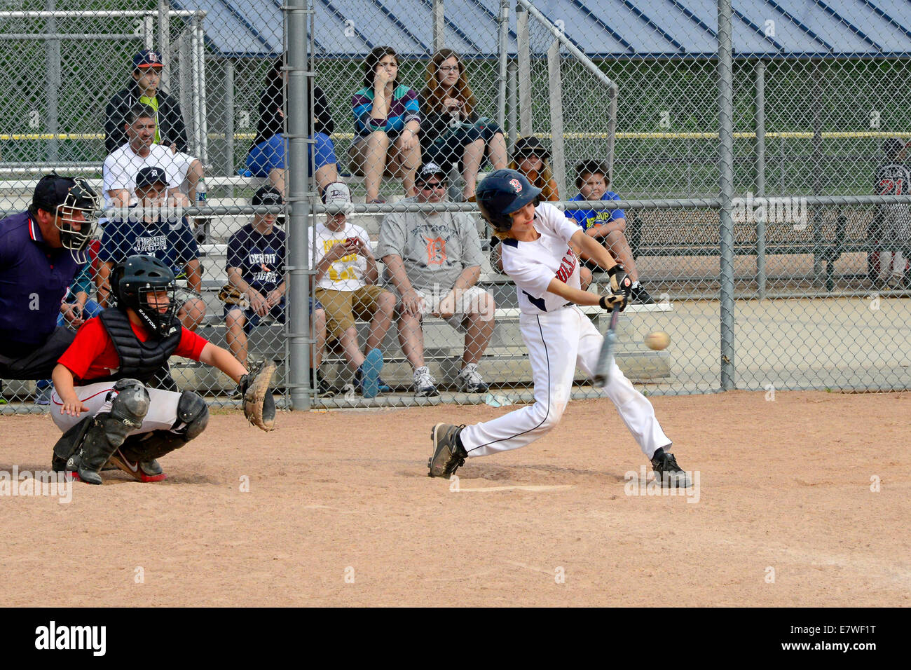 Little league baseball player age 13 Stock Photo Alamy