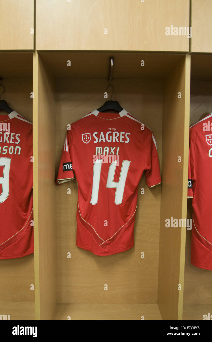 Maxi Pereira shirt in his Benfica dressing room Stock Photo