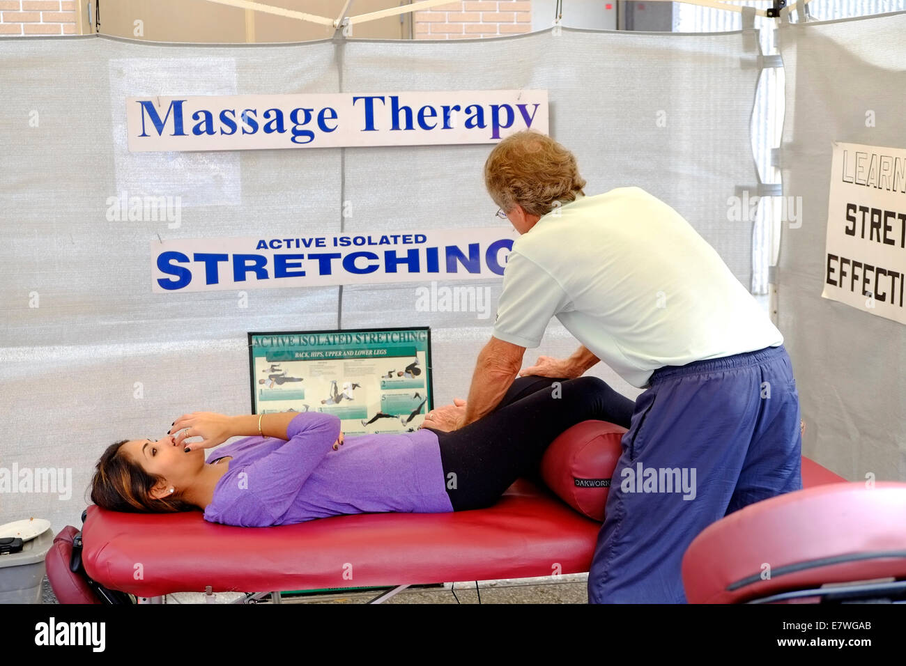 Demonstration of massage therapy Stock Photo Alamy