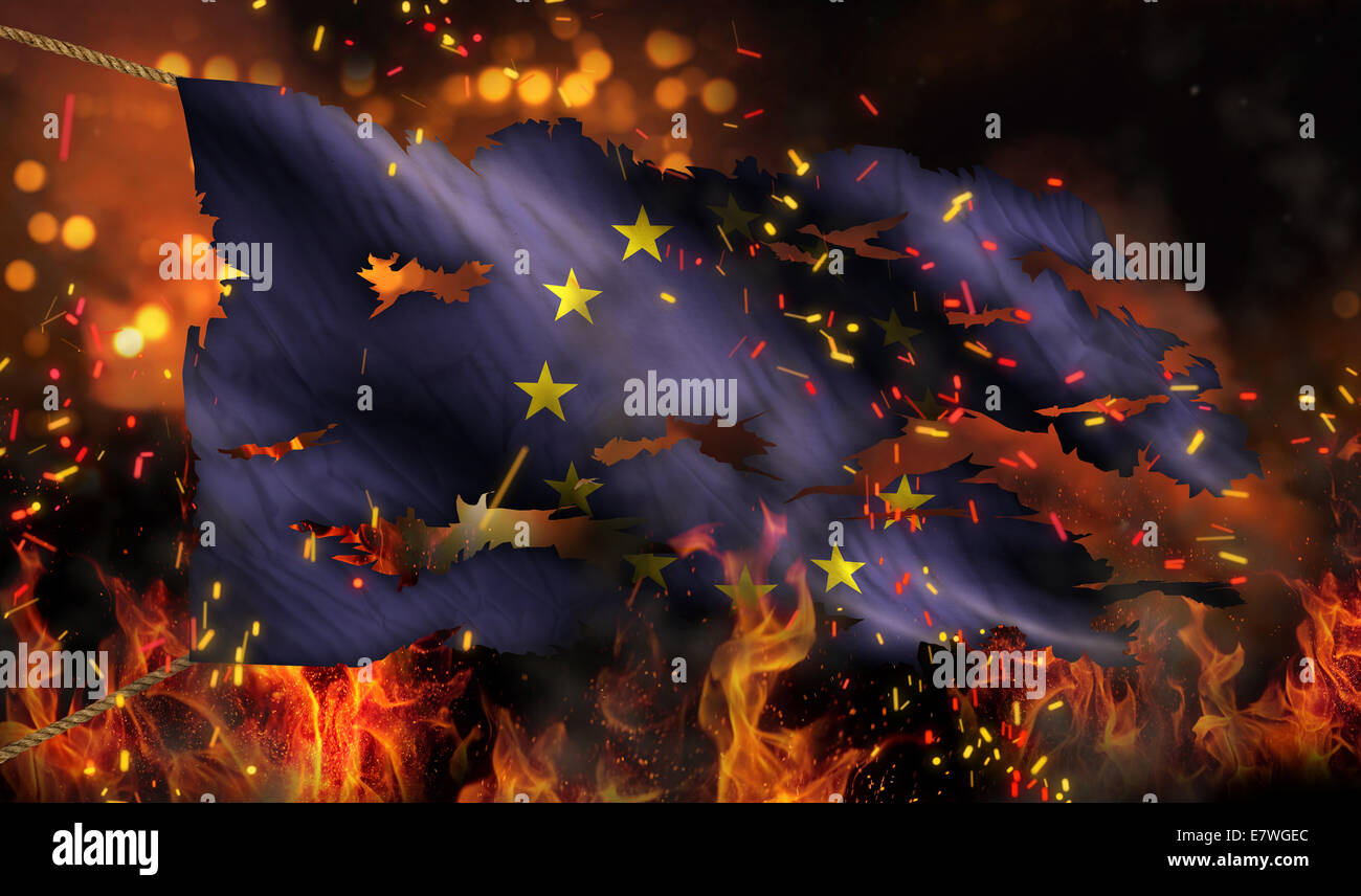 European Flag Burning Stock Photos & European Flag Burning Stock Images