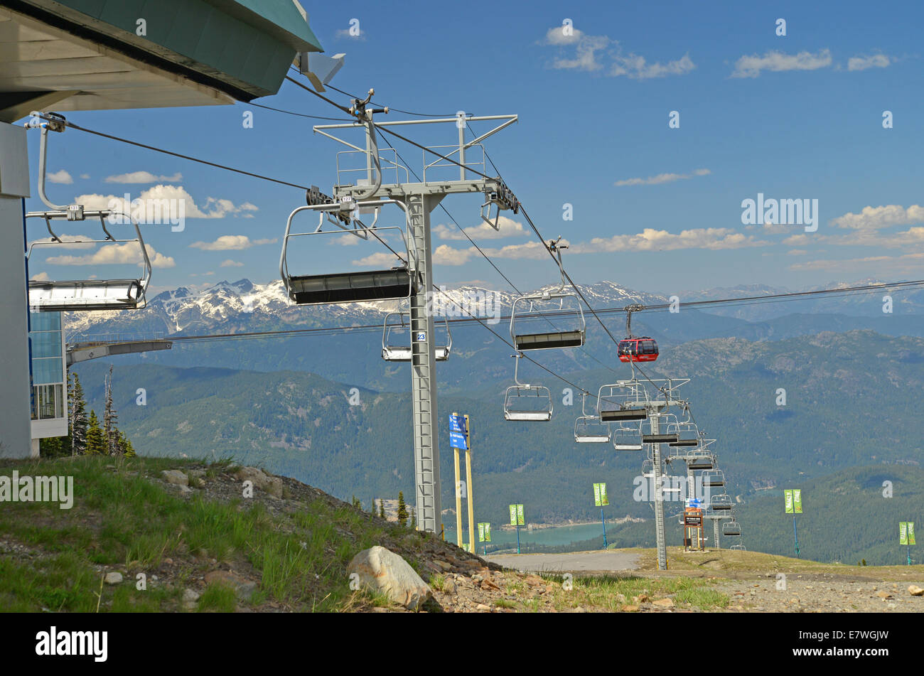 The Gondola and chair lifts at Whistler Mountain, Vancouver, Canada