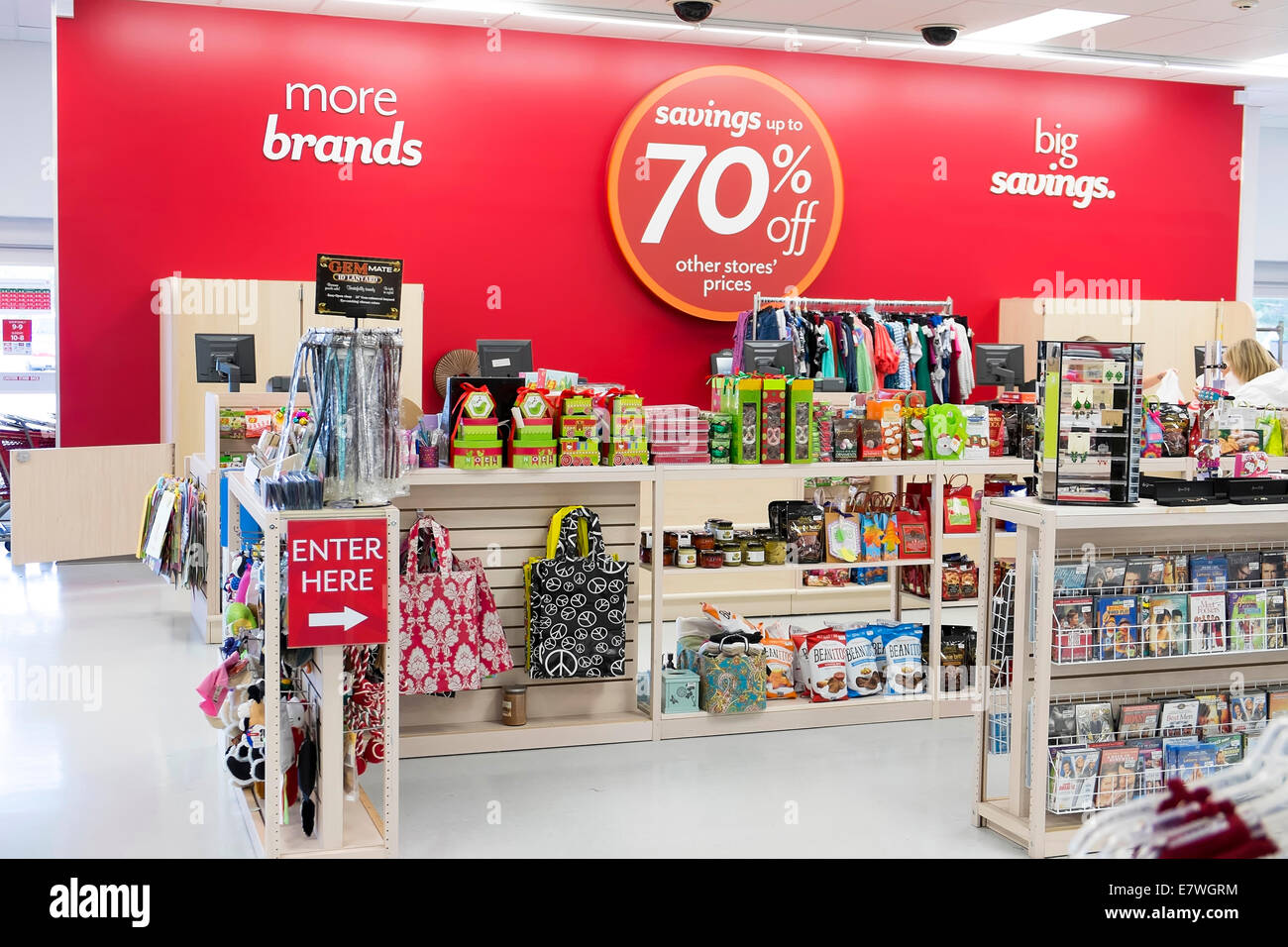 department store with sale signs to attract customers stock photo store sale signs