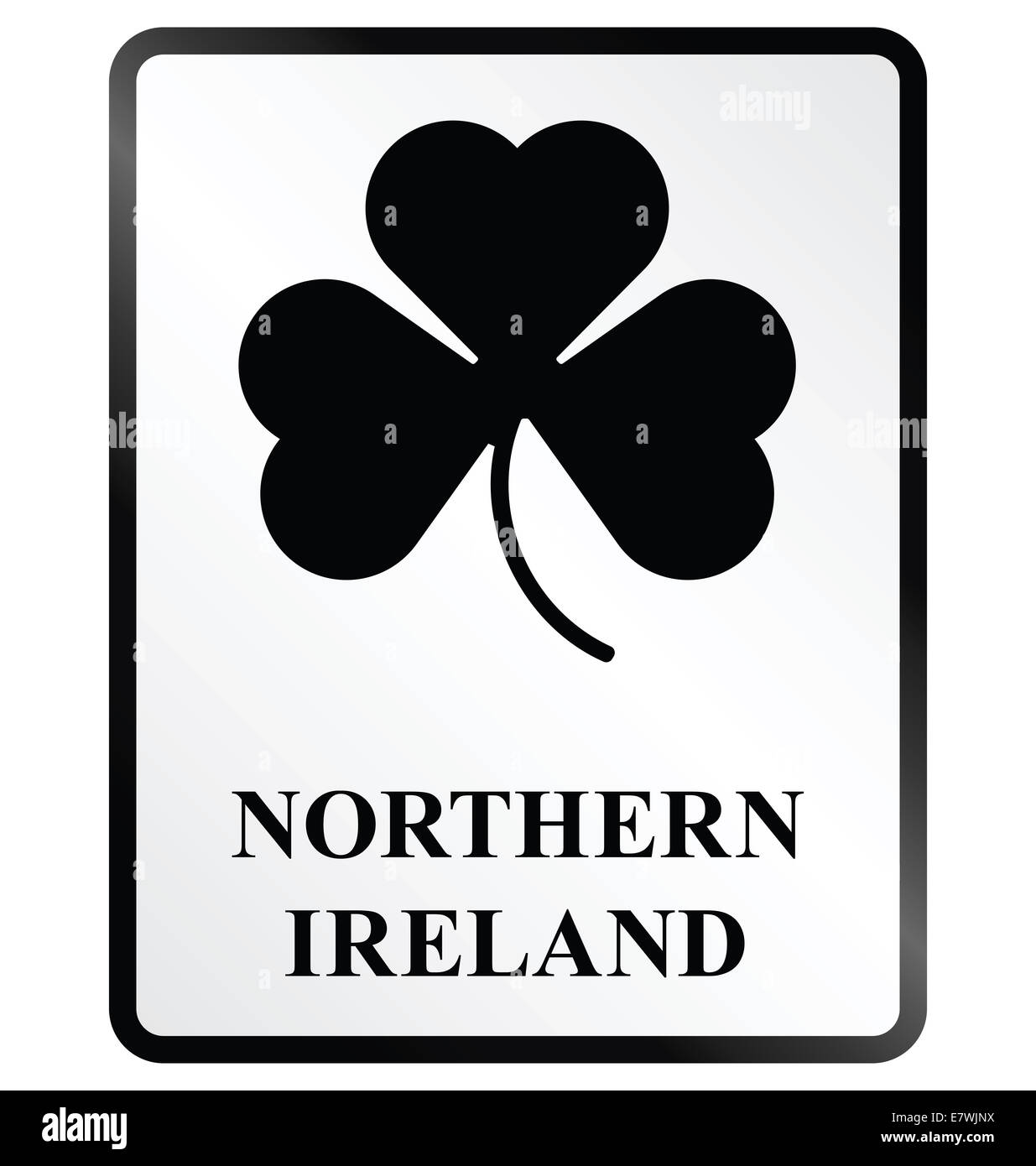 Monochrome Northern Ireland public information sign Stock Photo