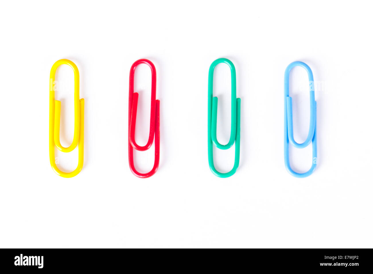 Multi colored paper clips, isolated on white background Stock Photo Alamy