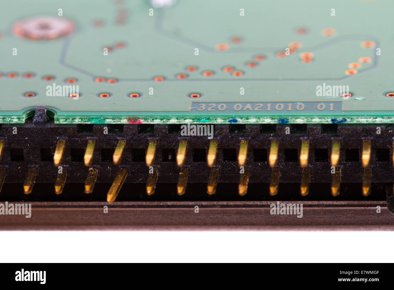 Pins of hard disk drive, isolated on white background Stock Photo Alamy