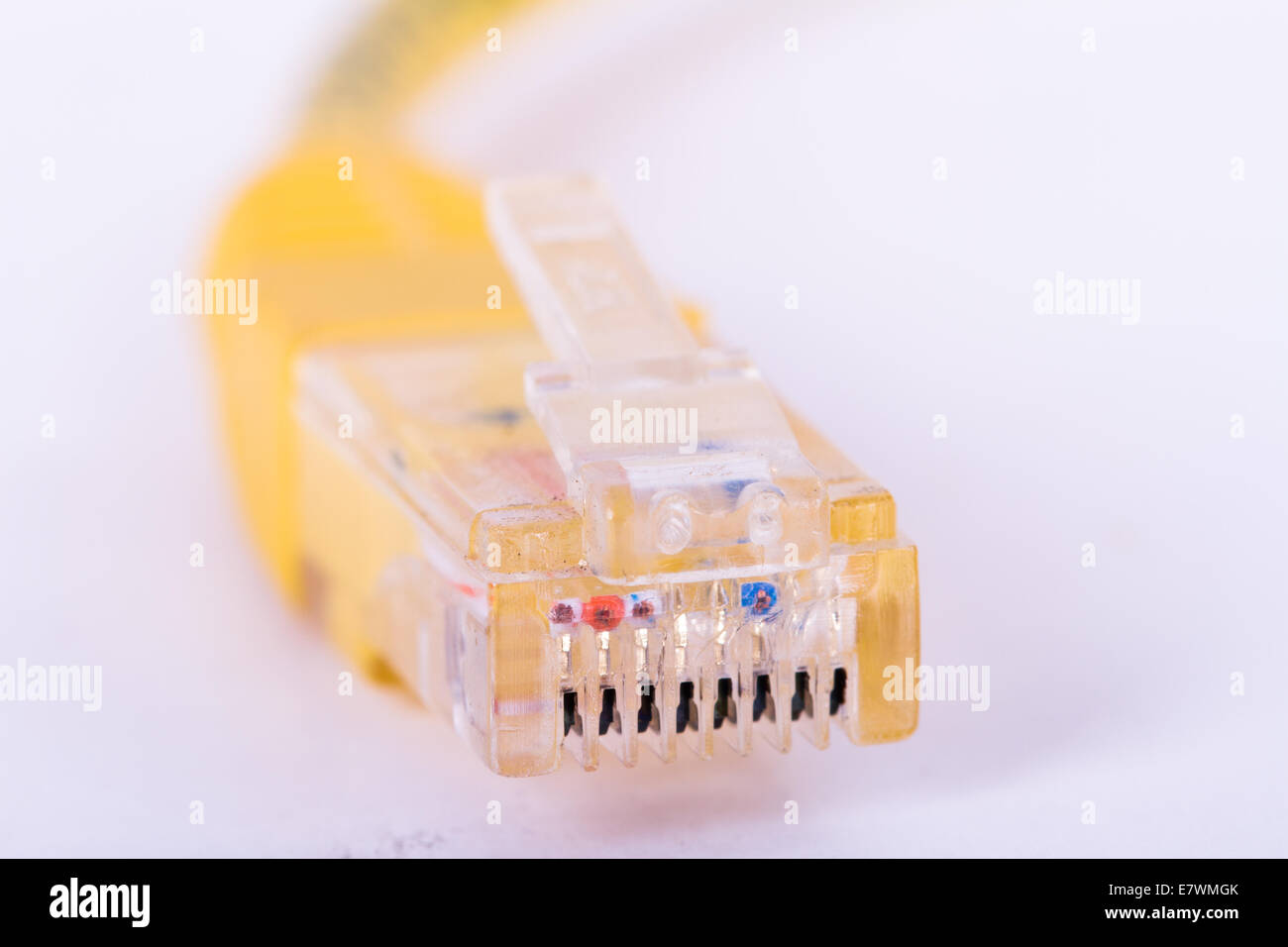 Yellow cable, isolated on white background Stock Photo Alamy