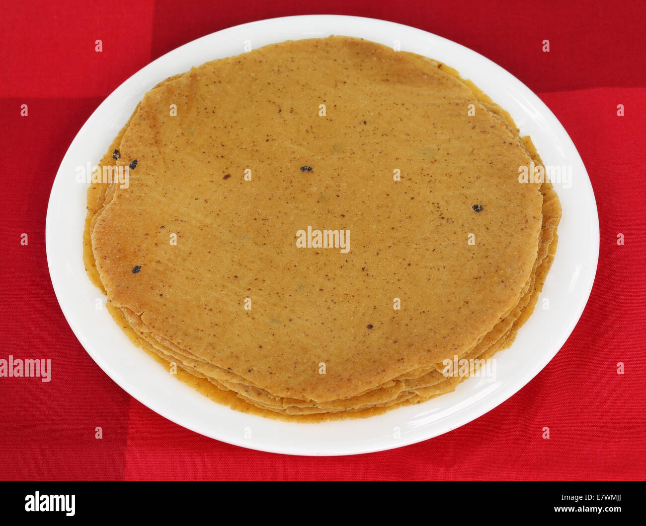 Roti bread made of wheat and lentil flour of Indian Subcontinent Stock Photo