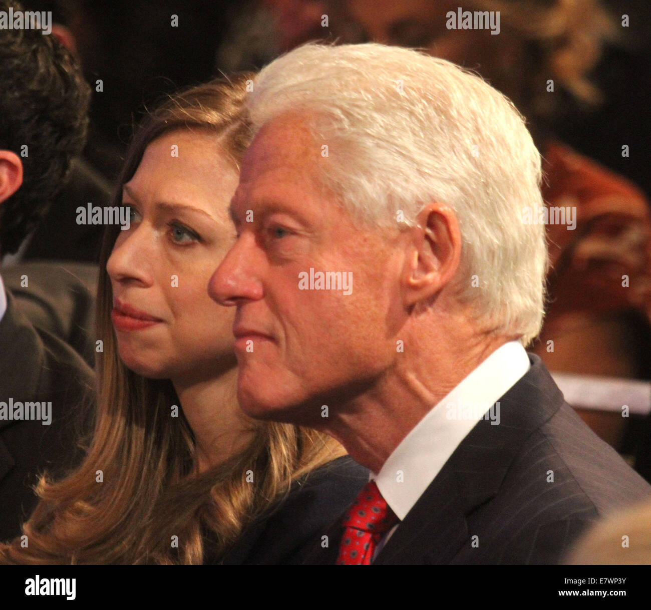 New York, USA. 24th Sep, 2014. CHELSEA CLINTON and BILL CLINTON attend ...