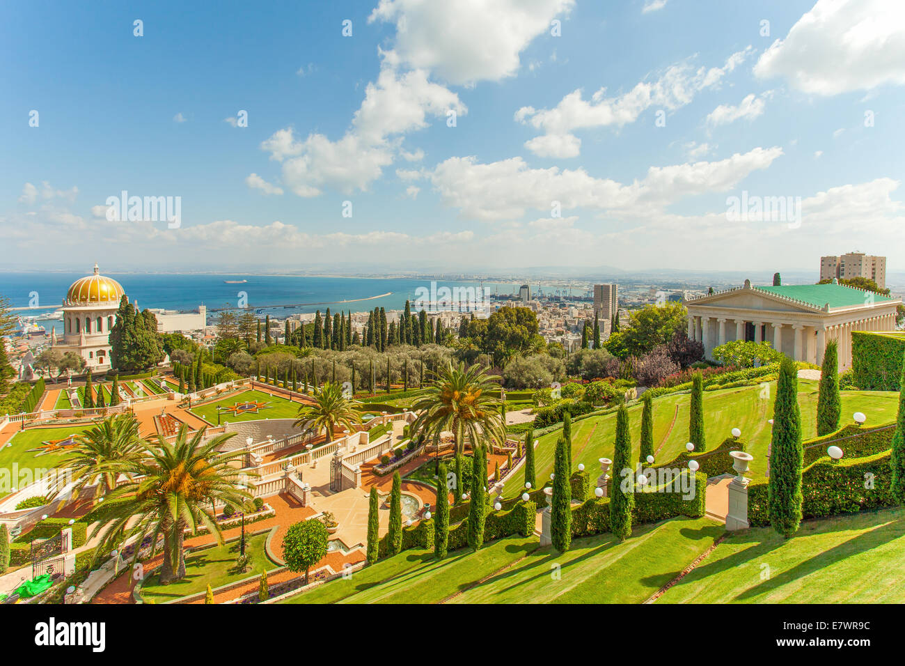 A beautiful picture of the Bahai Gardens in Haifa Israel. Stock Photo