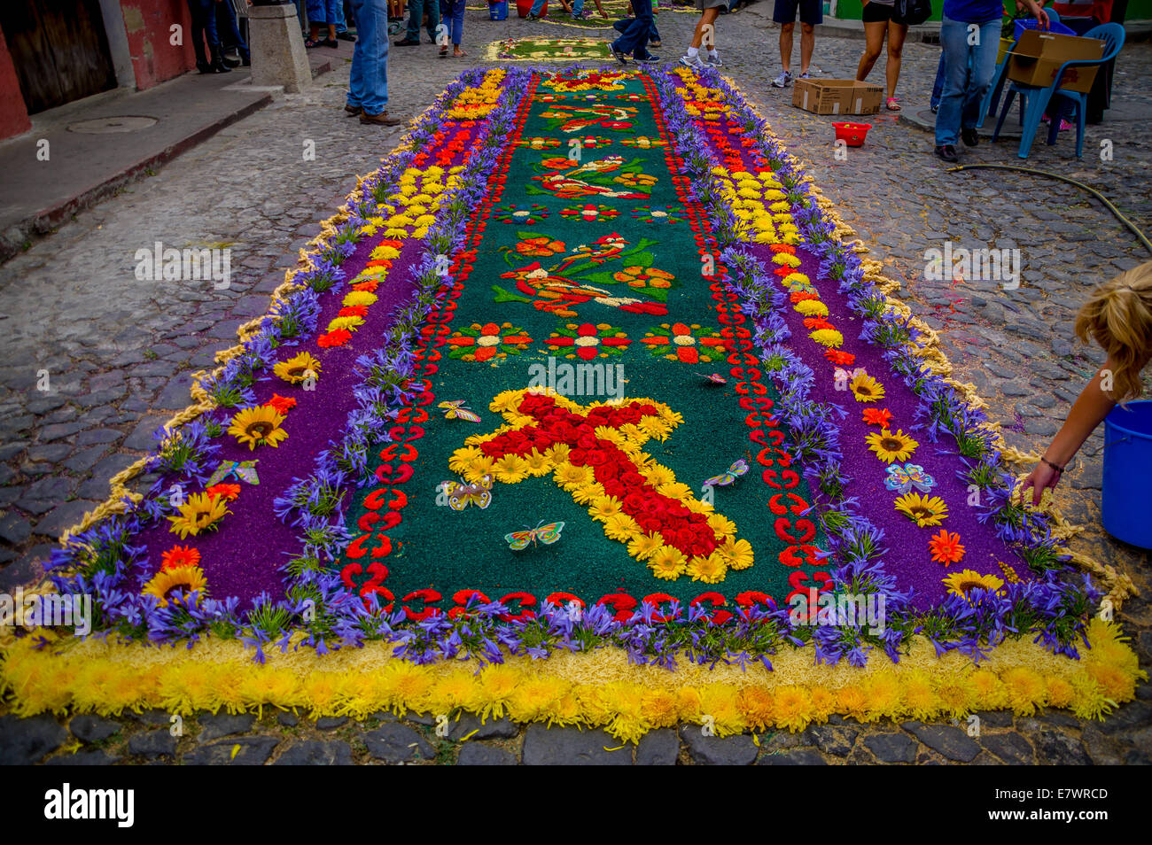 easter carpets in antigua guatemala Stock Photo - Alamy