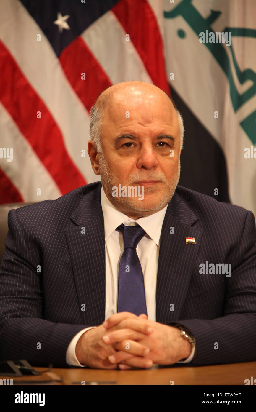 New York, USA. September, 2014. Prime Minister Haider al-Abadi of the ...