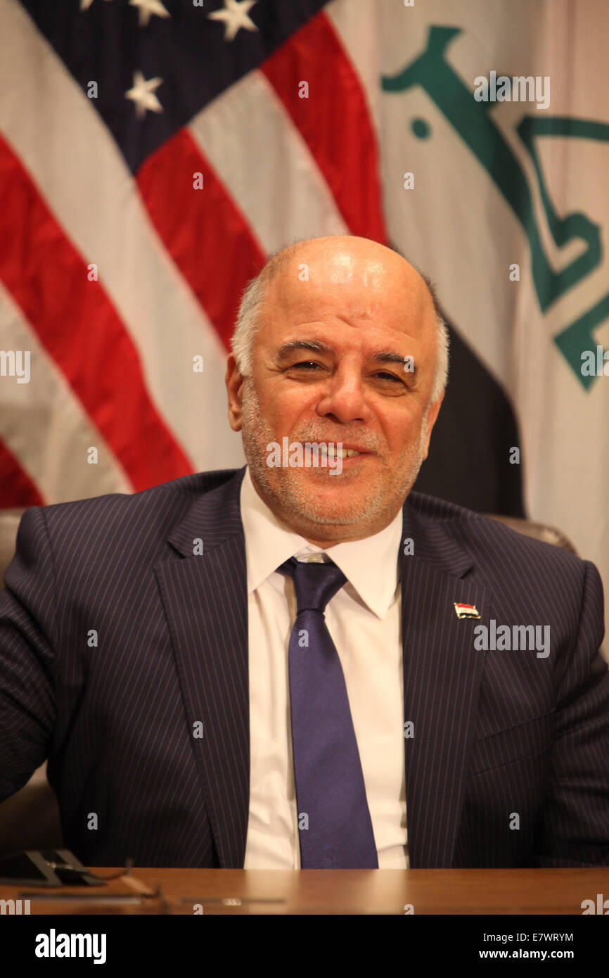 New York, USA. September, 2014. Prime Minister Haider al-Abadi of the ...