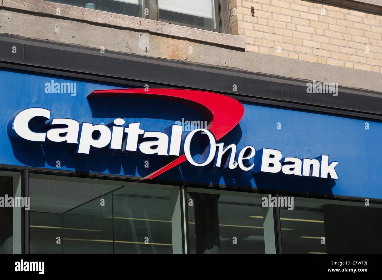 US, New York, Capital one bank sign Stock Photo - Alamy