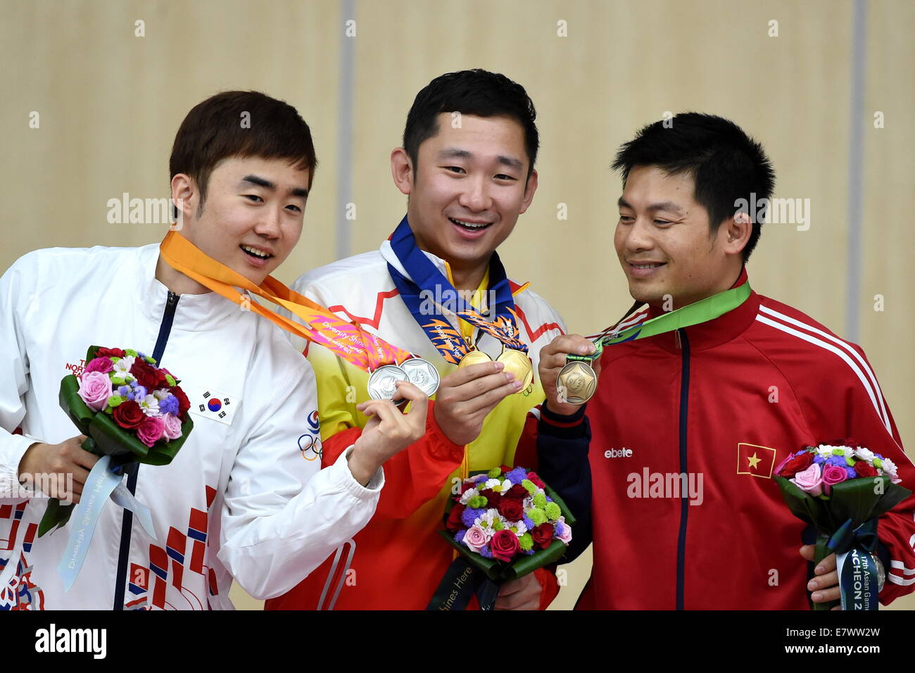 Incheon, South Korea. 25th Sep, 2014. Gold medalist Ding Feng of China ...