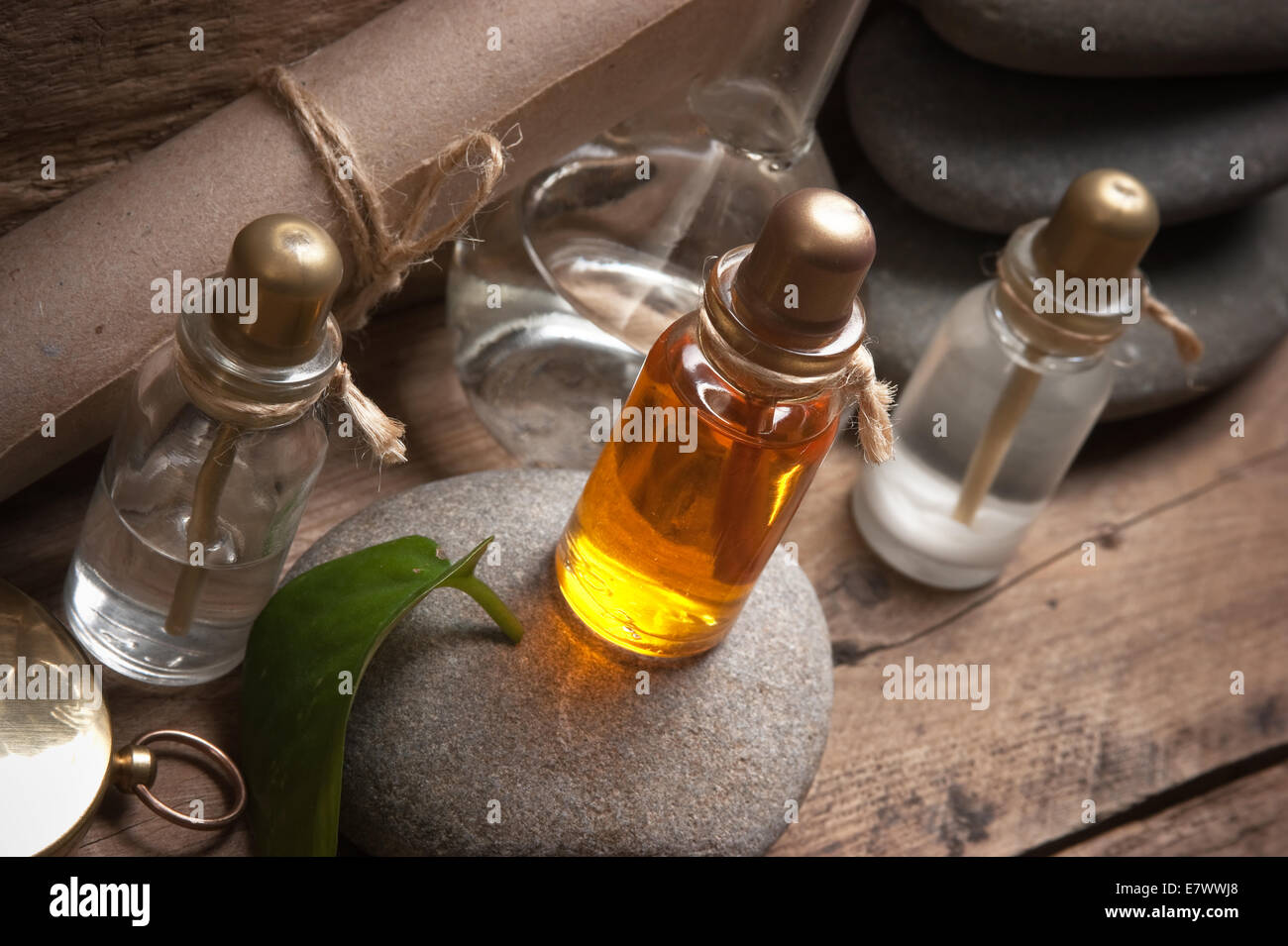 Vials of perfume oils in old fragrance lab Stock Photo Alamy
