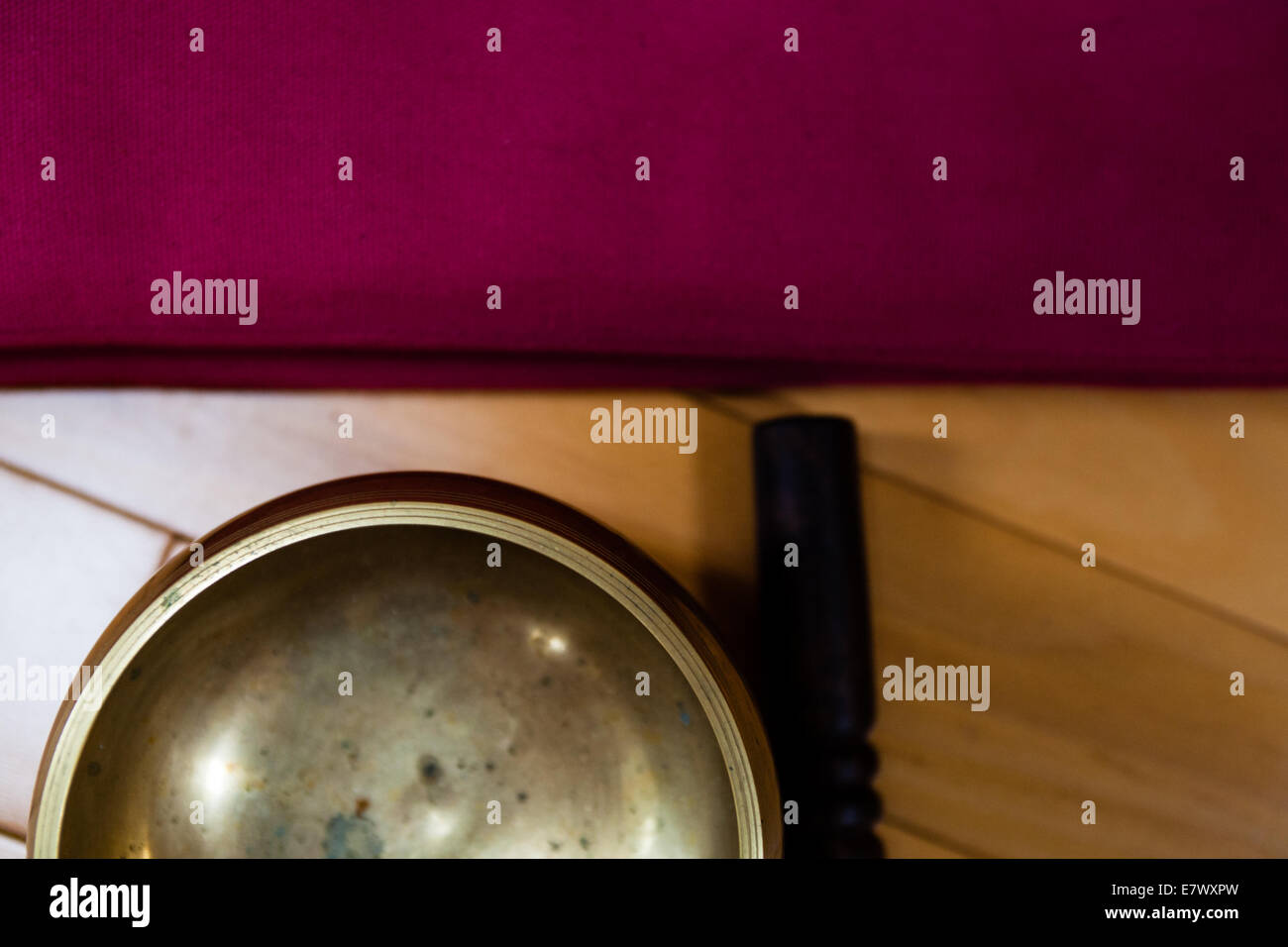 A meditation mat and meditation bowl (Buddhist meditation practice