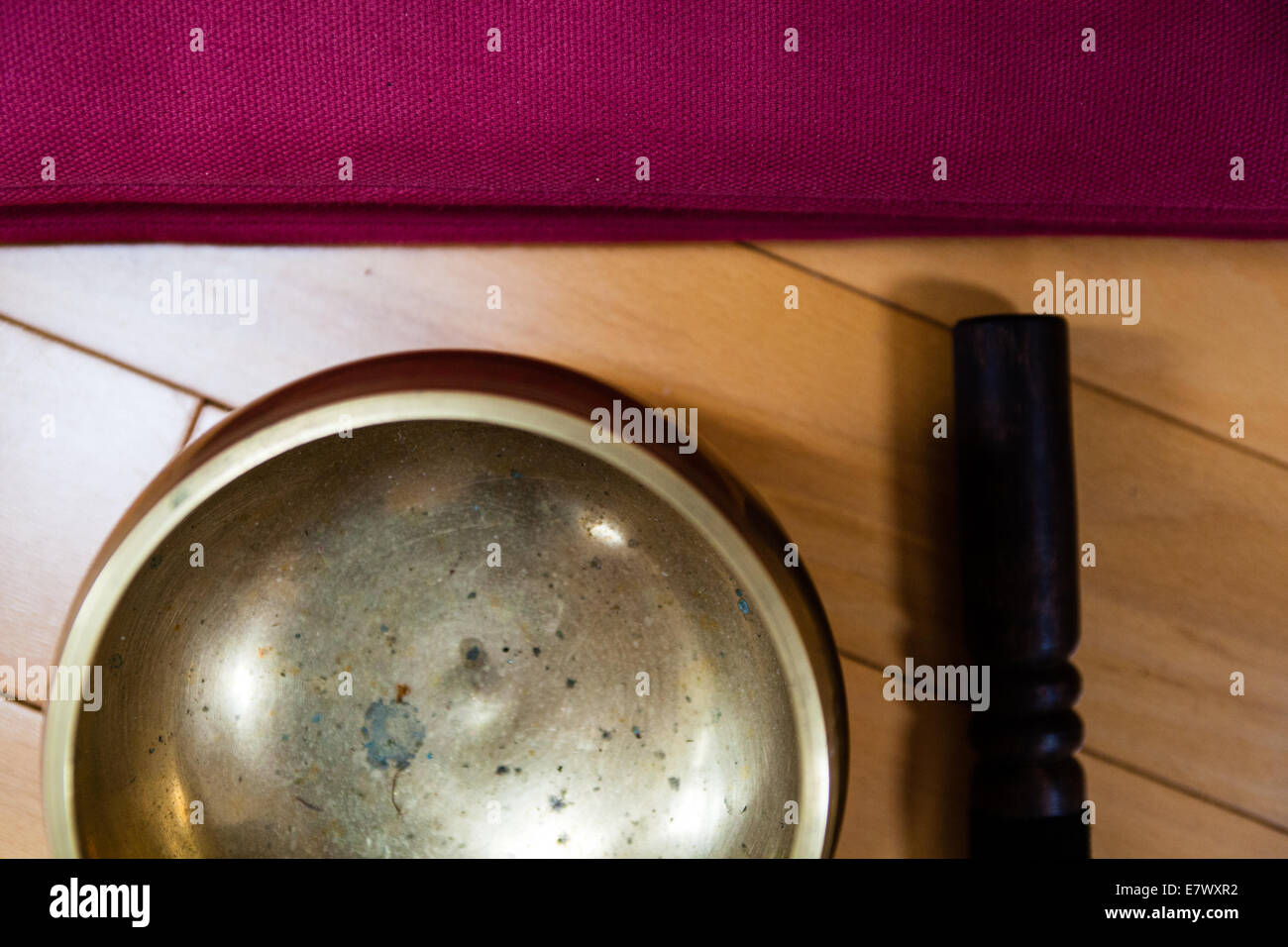 A meditation mat and meditation bowl (Buddhist meditation practice