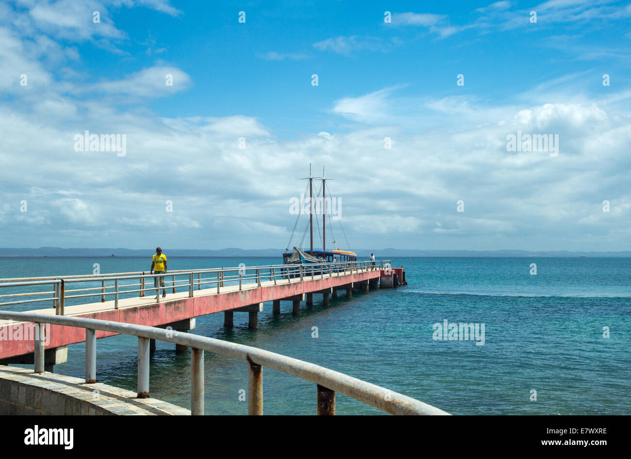 Brazil, Salvador, bay of Todos os Santos, the pier of the island of the Monks Stock Photo