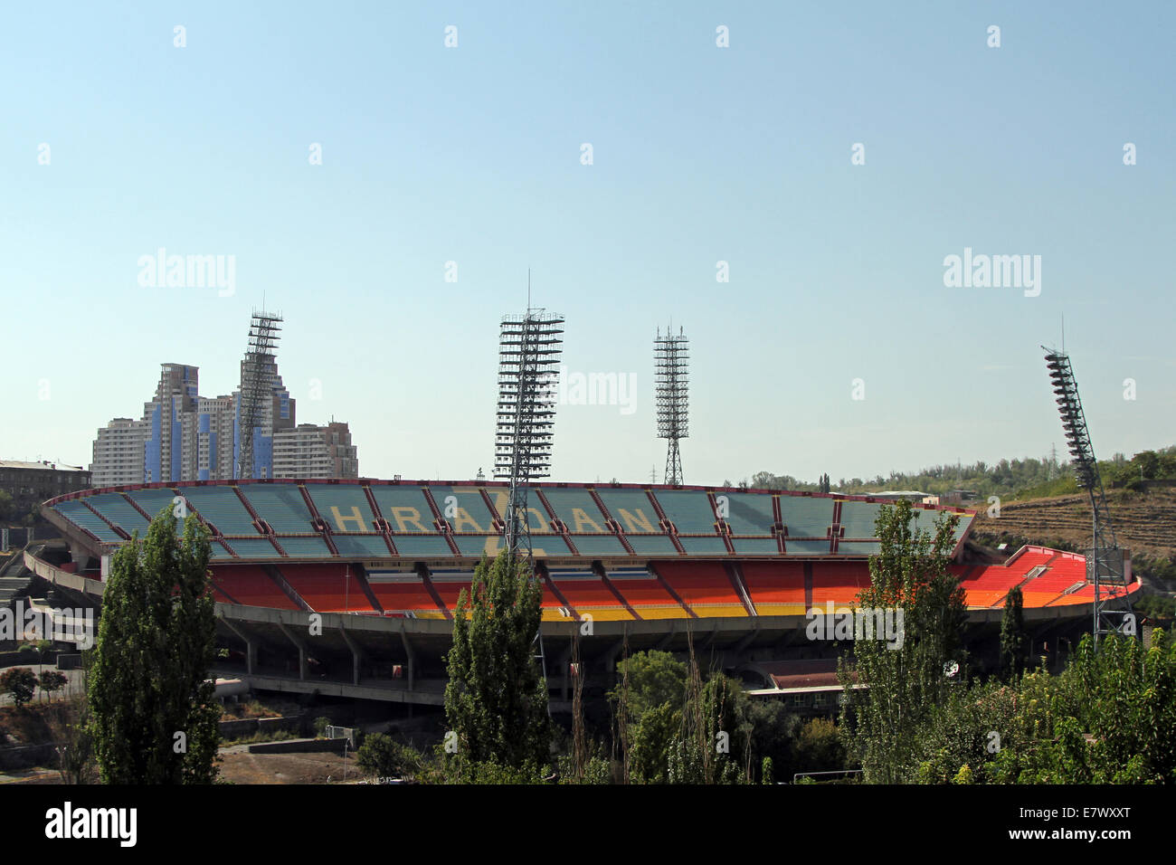 Hrazdan stadium in Yerevan, Armenia. Stock Photo