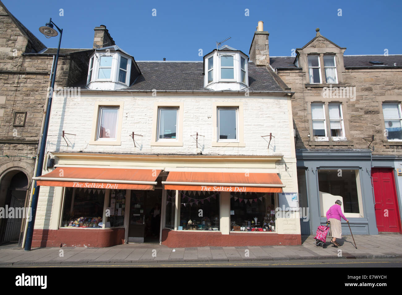 Shops on the high street of Selkirk, The Royal and Ancient Burgh of