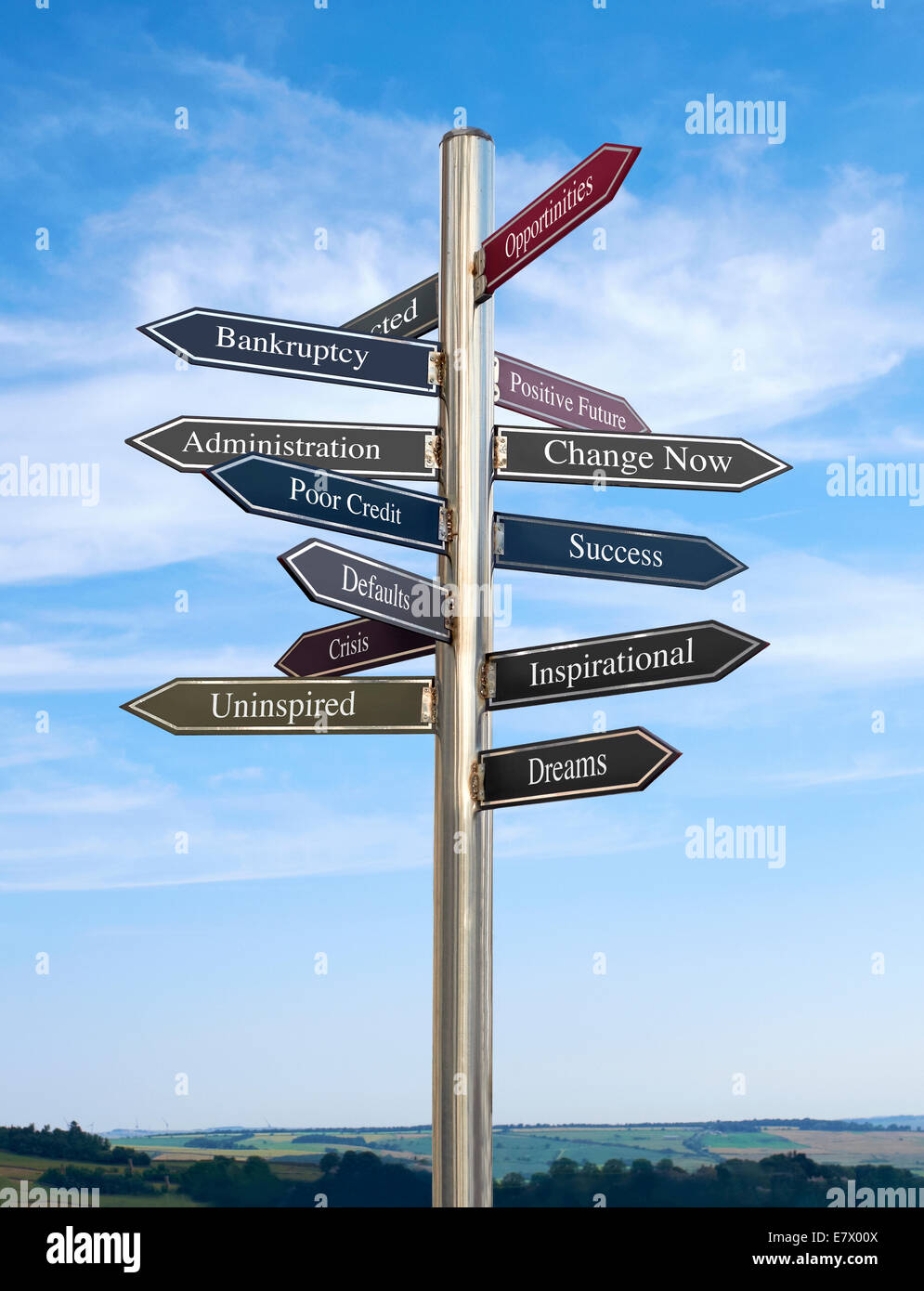 Change Direction Sign Post High Resolution Stock Photography and Images Alamy