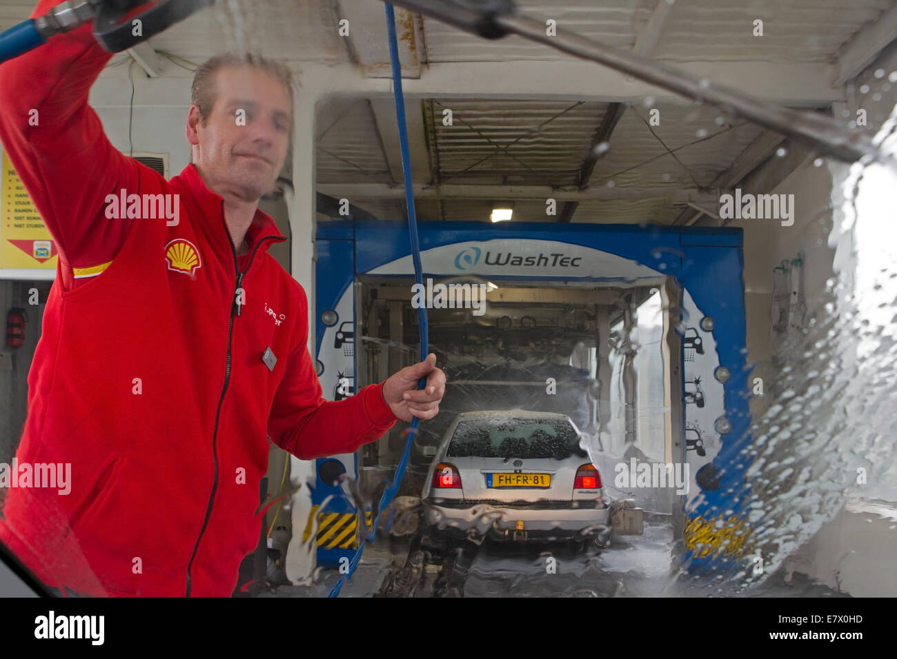 Hoogeveen, Netherlands September 24, 2014 Car Wash Clock in