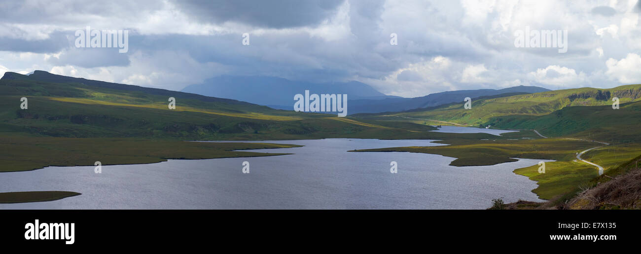 Loch Leathan near the Old Man of Storr, Quiraing, on the Isle of Skye, Scotland. Stock Photo
