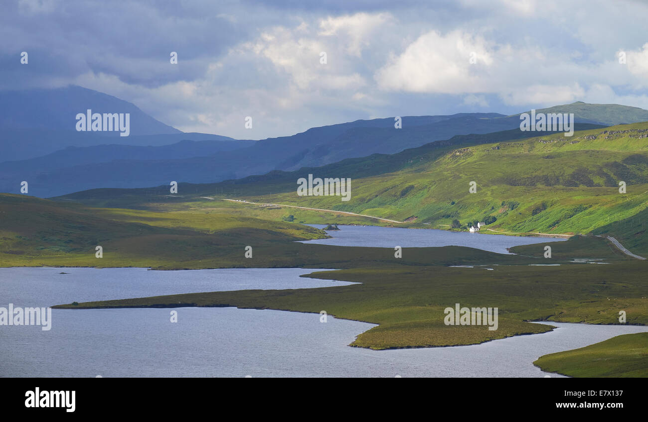 Loch Leathan near the Old Man of Storr, Quiraing, on the Isle of Skye, Scotland. Stock Photo